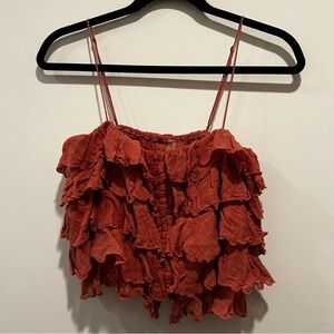 Free People ruffle crop top